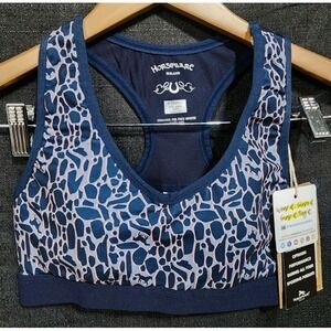 HORSEWARE Ireland Xs Sports Bra Women‎ Equestrian Animal Print Blue NWT Top Ride